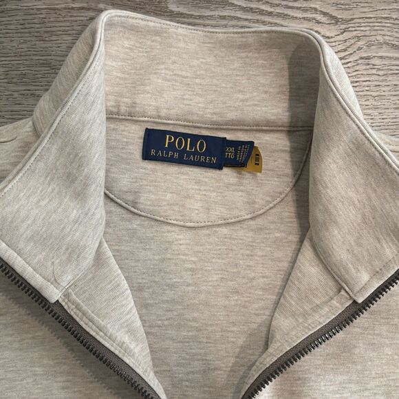 Polo Ralph Lauren Sweater Men XXL Tan Pullover Quarter Zip Sweatshirt Casual - Picture 4 of 8